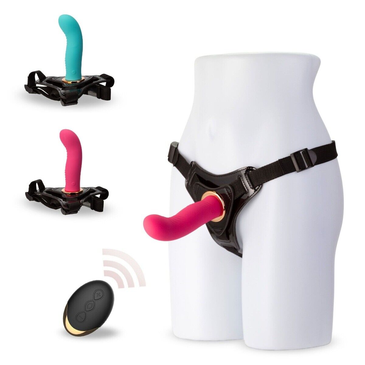 Rechargeable Wireless Remote Vibrating Dildo Strap-on Harness Pegging Sex Toys