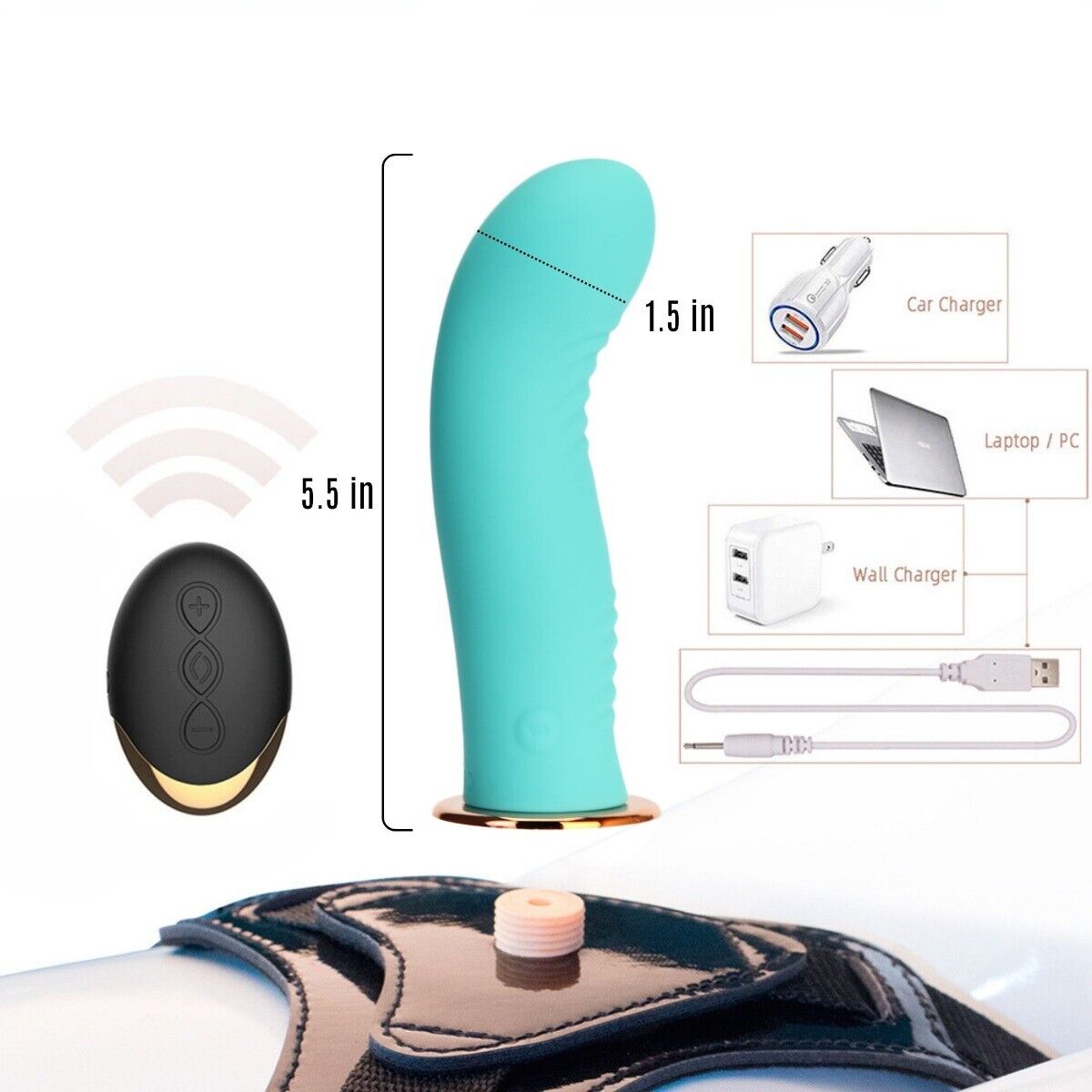 Rechargeable Wireless Remote Vibrating Dildo Strap-on Harness Pegging Sex Toys