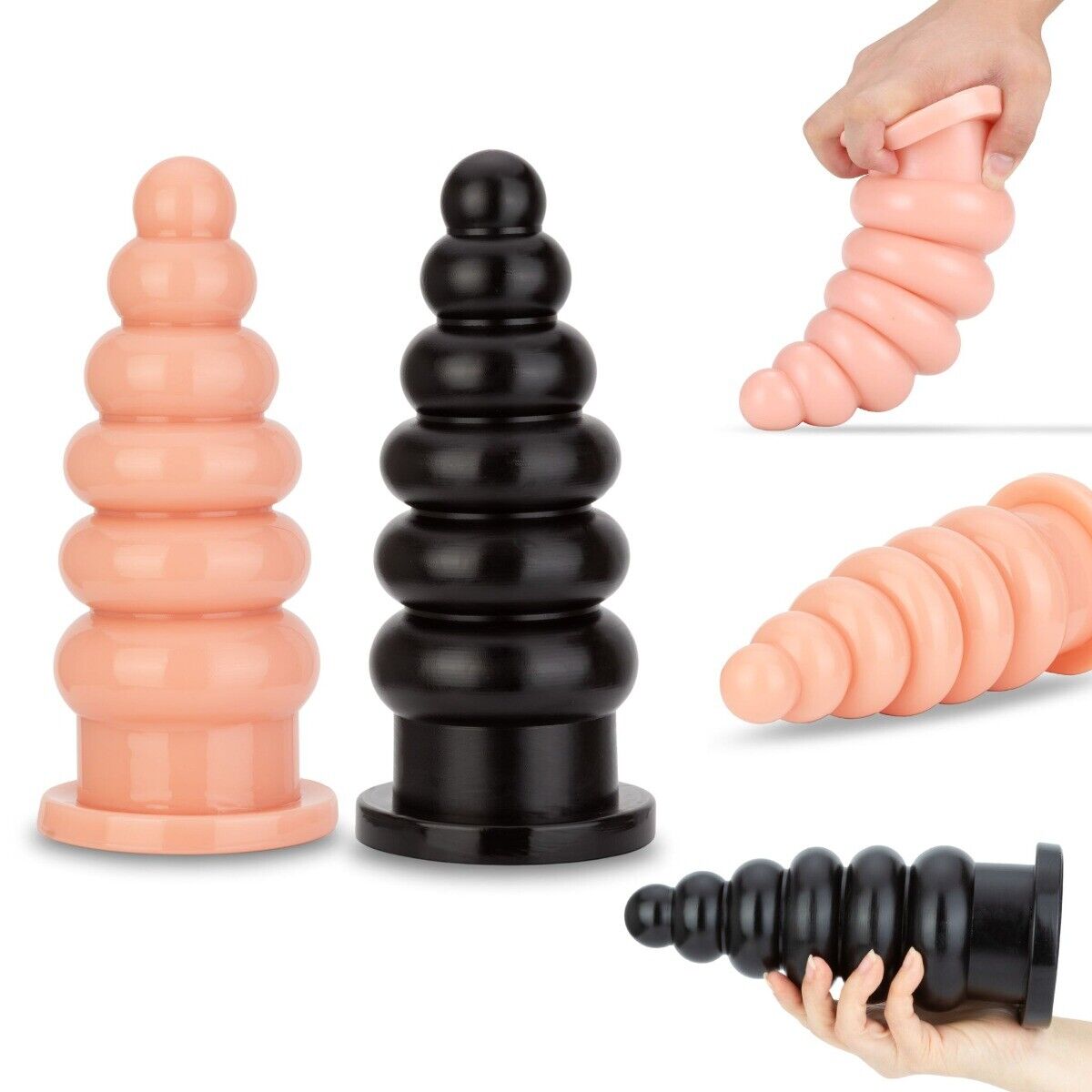 Soft Ribbed Huge Extra Large XL Thick Anal Stretcher Butt Plug Dildo Sex Toys