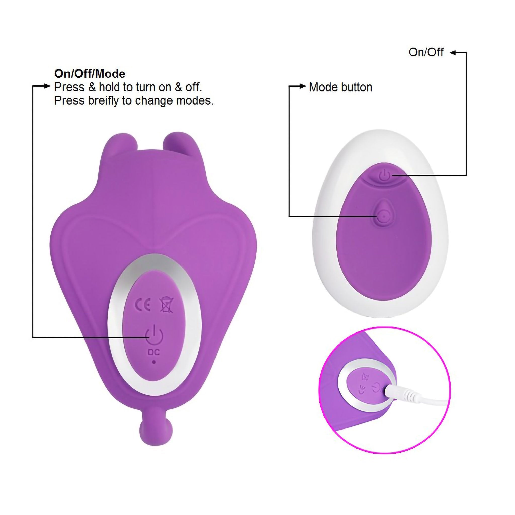 Wearable Wireless Remote Control G-spot Clit Vibrator Strap-on Vibrating Panties