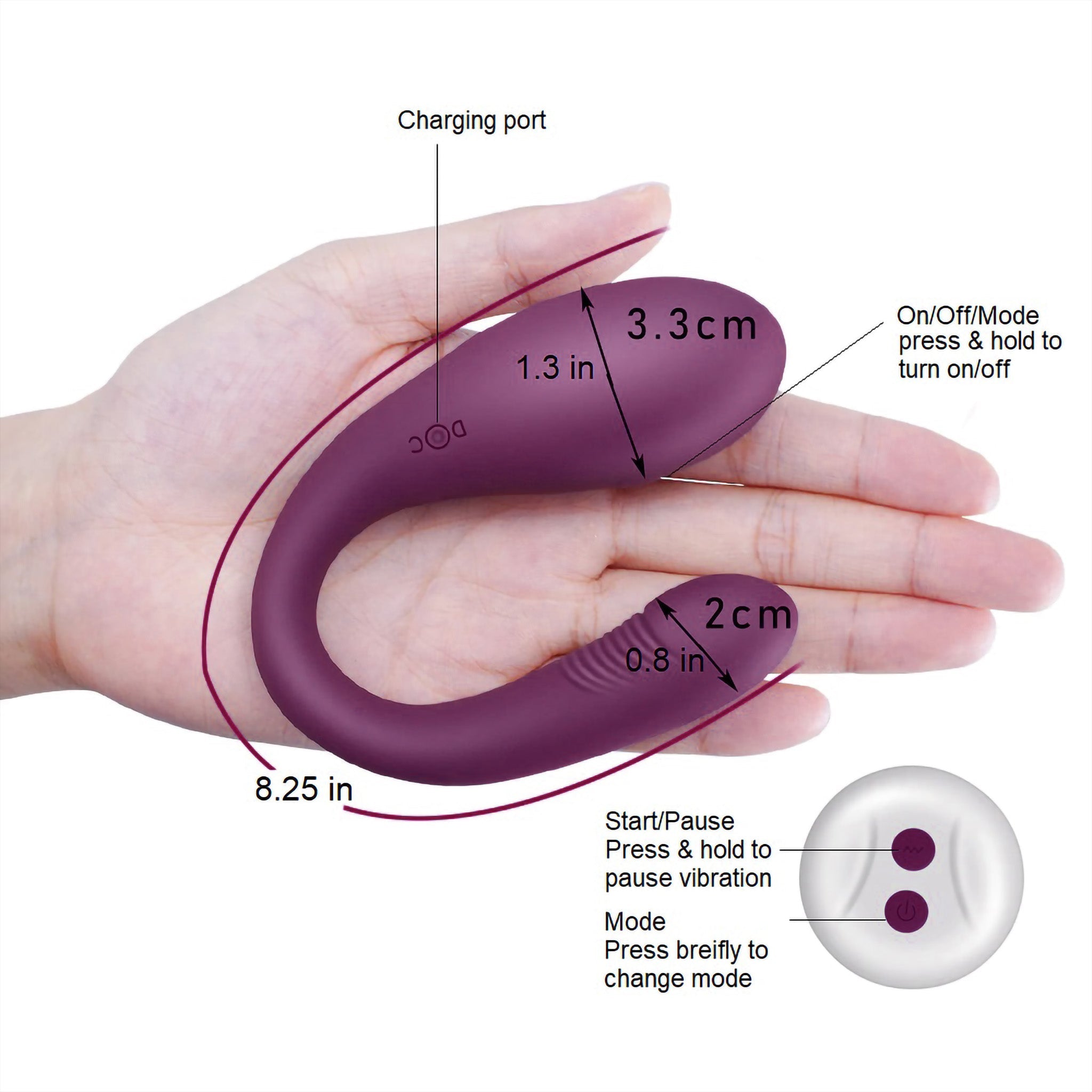 Wireless Remote Control Posable Clit G-spot Vibrator Wearable Sex Toy for Couple