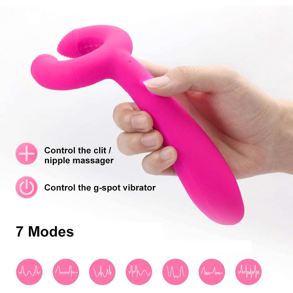 Dual End Anal G-spot Clit Vibrator Stimulator Penis Massager Couple Sex Toys