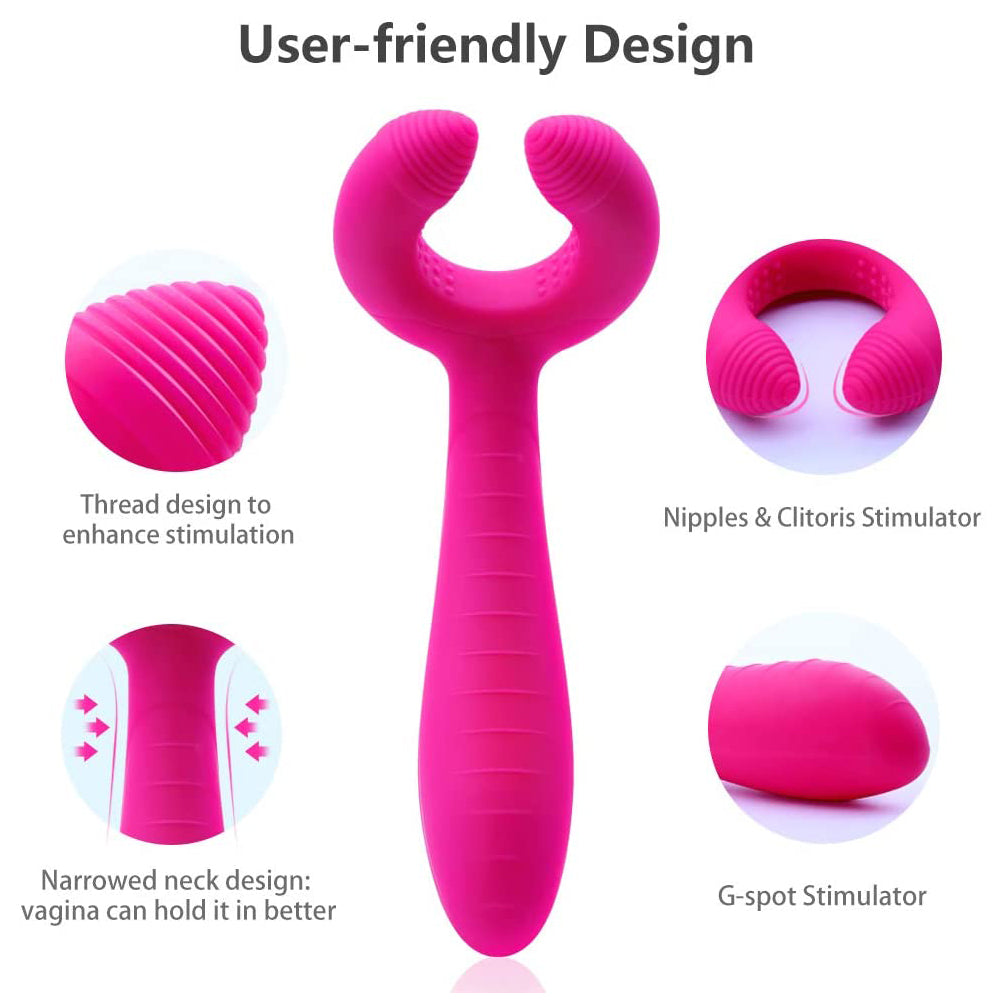 Dual End Anal G-spot Clit Vibrator Stimulator Penis Massager Couple Sex Toys