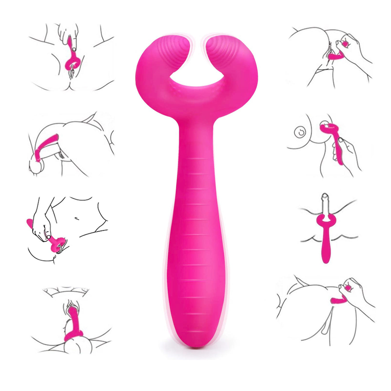 Dual End Anal G-spot Clit Vibrator Stimulator Penis Massager Couple Sex Toys