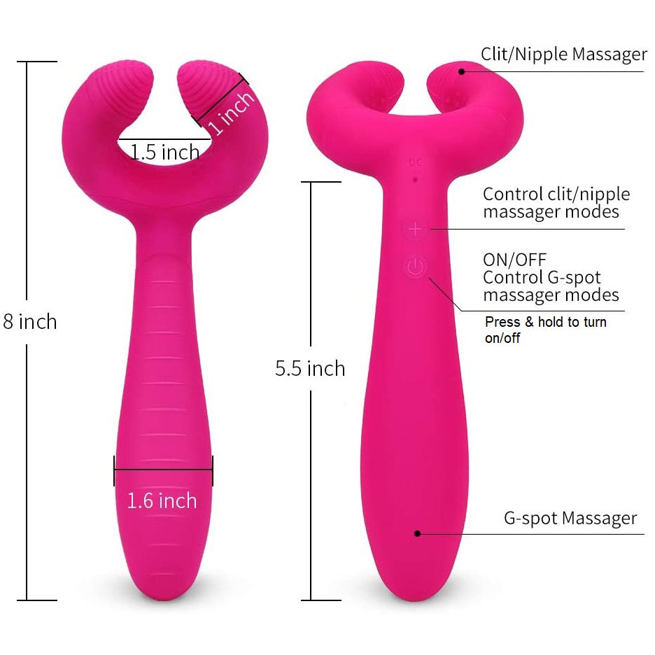 Dual End Anal G-spot Clit Vibrator Stimulator Penis Massager Couple Sex Toys