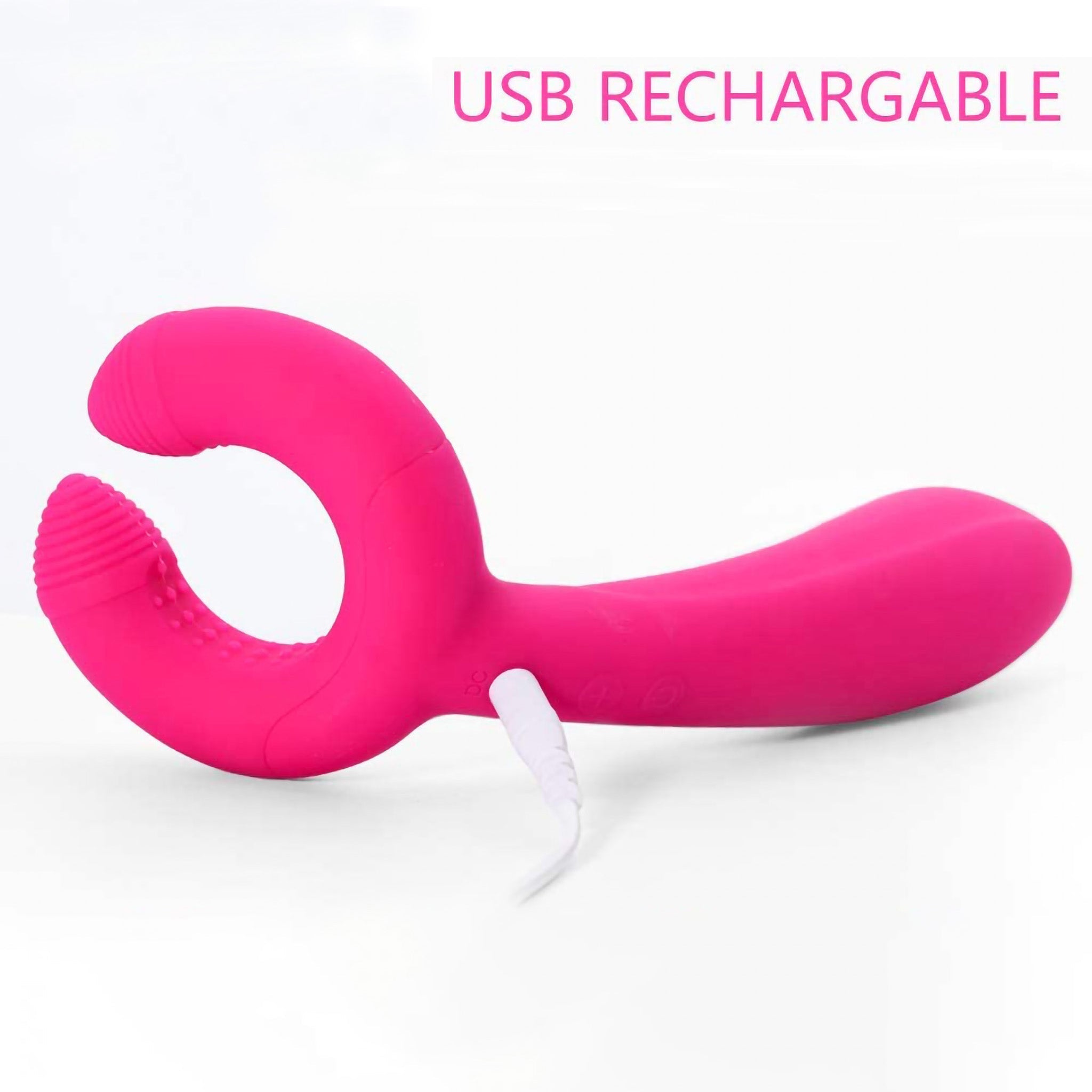 Dual End Anal G-spot Clit Vibrator Stimulator Penis Massager Couple Sex Toys