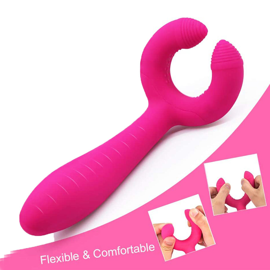 Dual End Anal G-spot Clit Vibrator Stimulator Penis Massager Couple Sex Toys