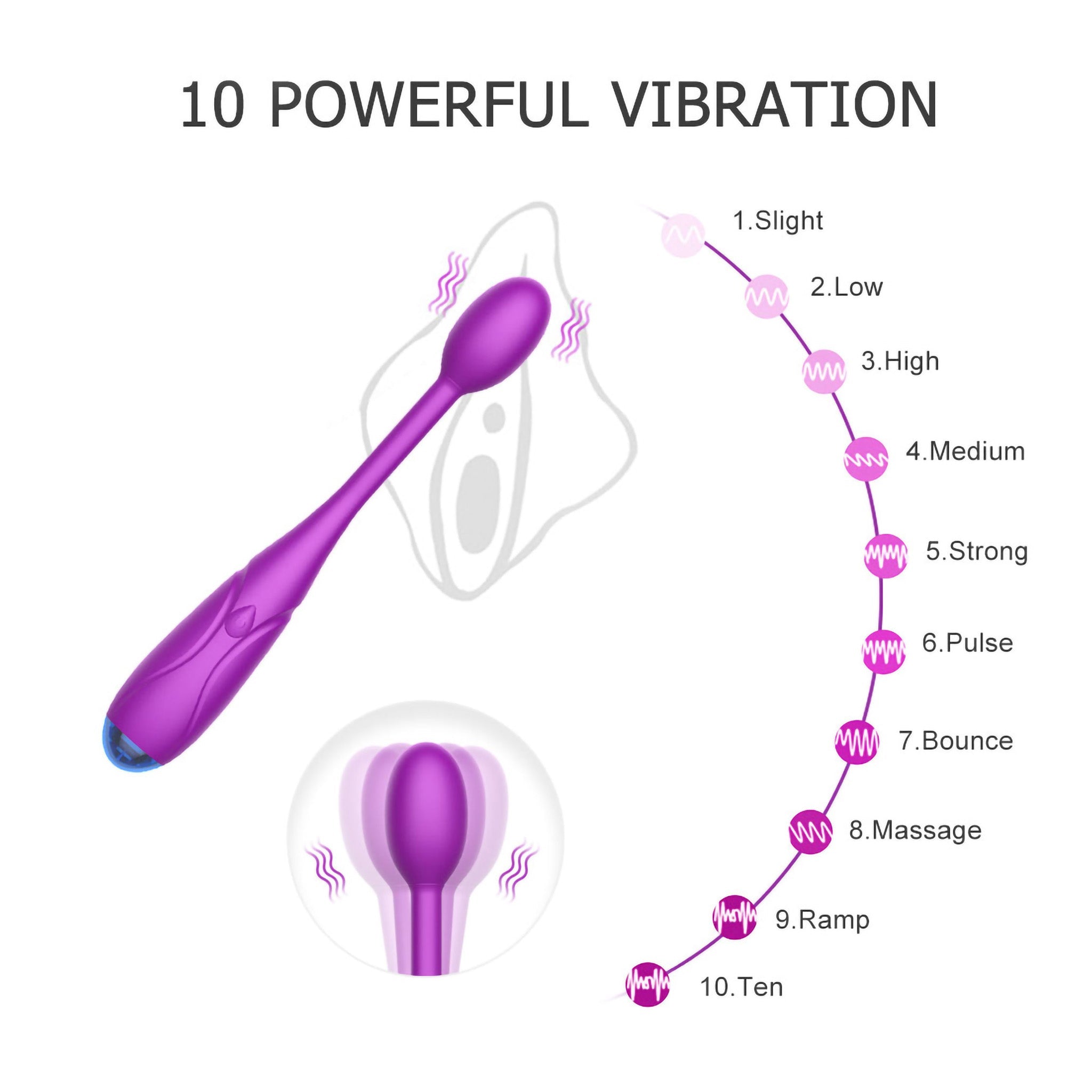 Silicone Slender Anal Clit G Spot Massager Vibrator Stimulator for Women Couples