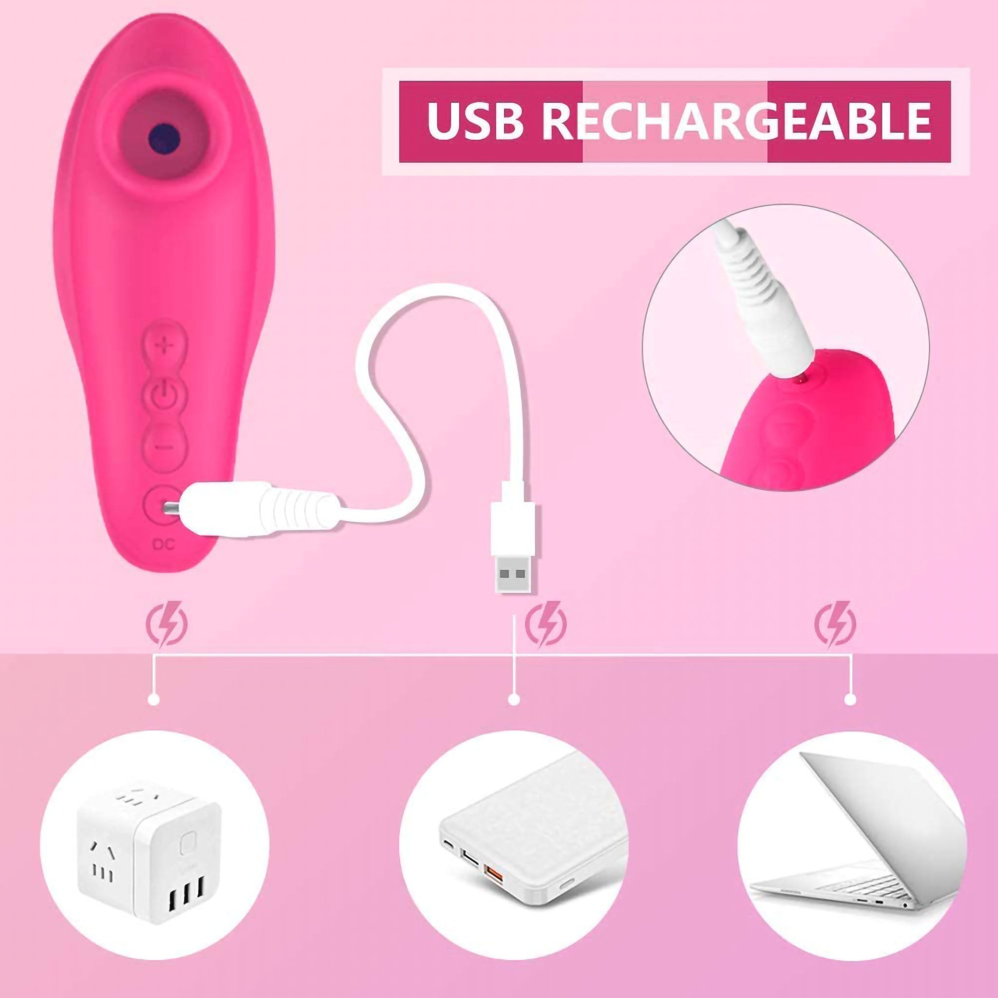 Rechargeable Nipple Clit Sucking Vibrator Stimulator Sex Toys for Women Couples