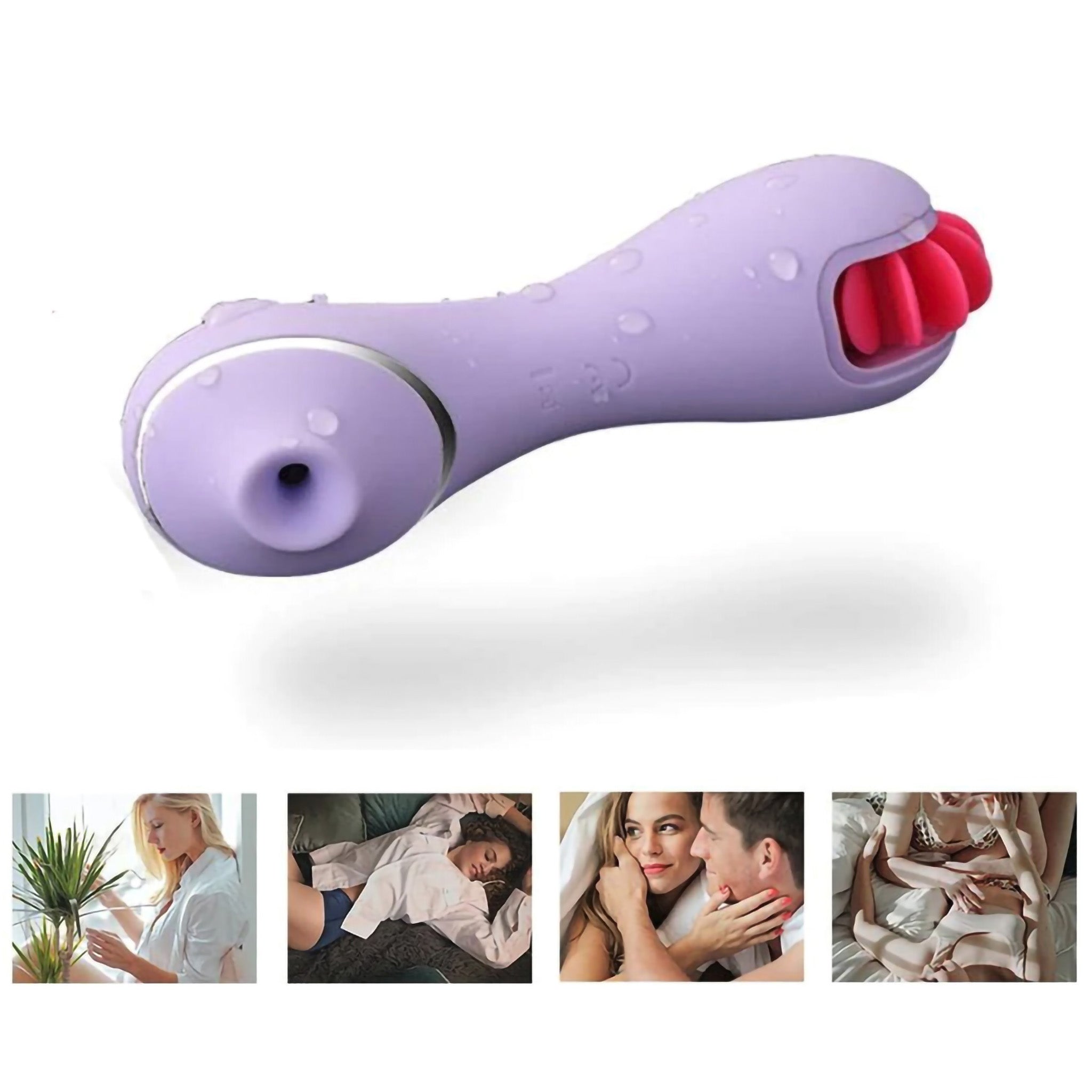 Dual Sucking Licking Vibrator Stimulator Oral Sex Toys for Women Couples