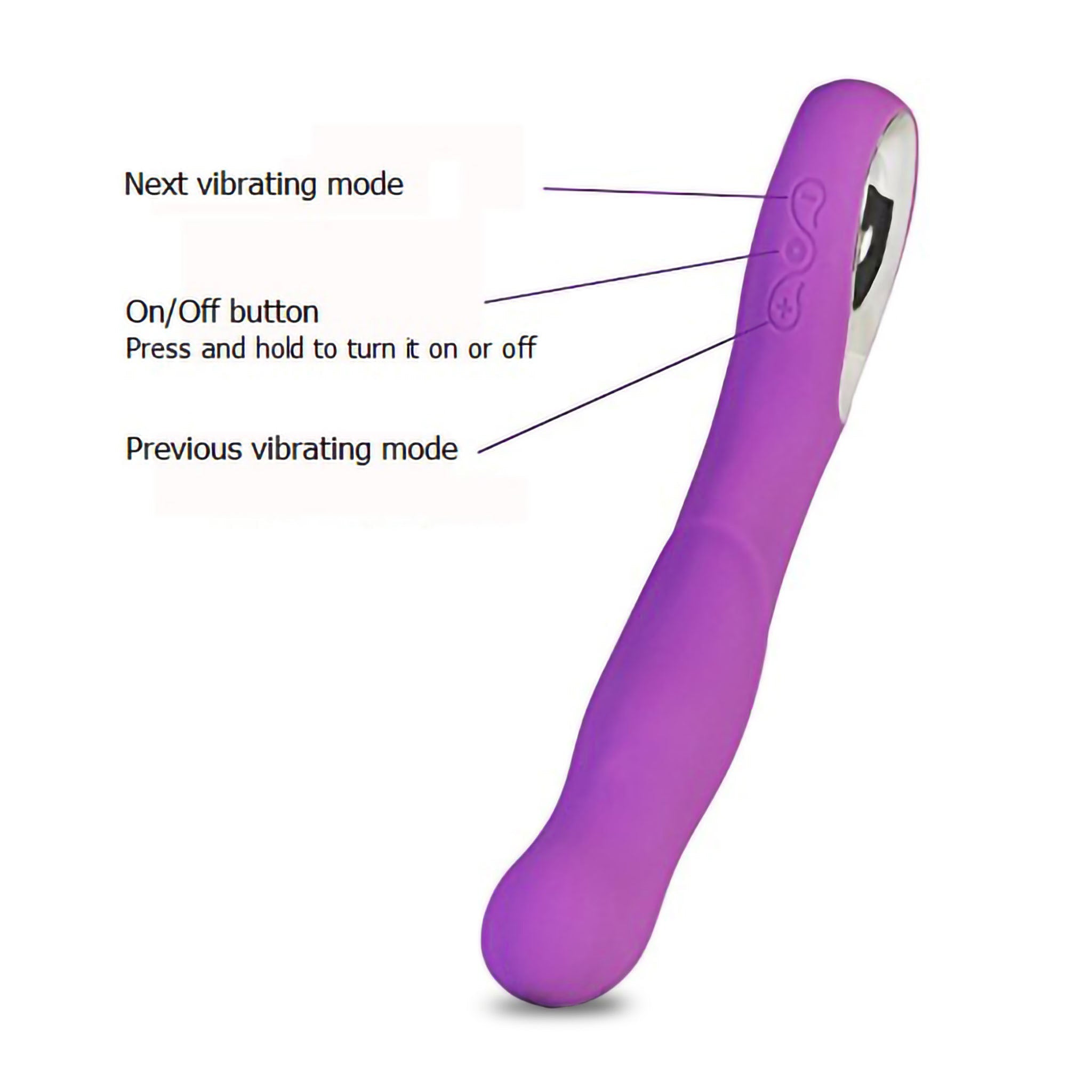 Smooth Silicone Curved G-spot Massager Vibrator Beginner Sex Toys for Women