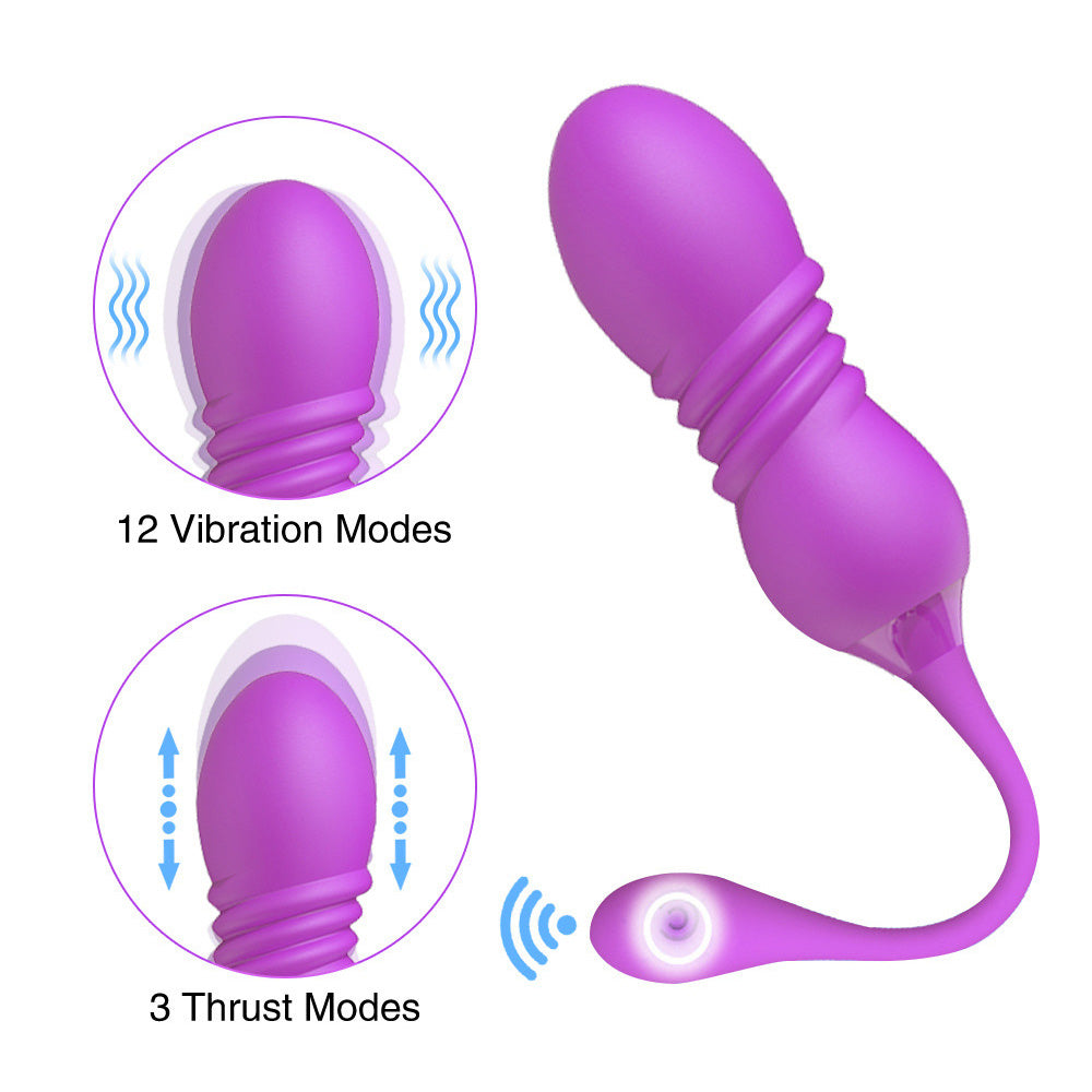 Wireless Remote Vibrating Thrusting Bullet Egg Clit Vibrator Stimulator Sex Toys