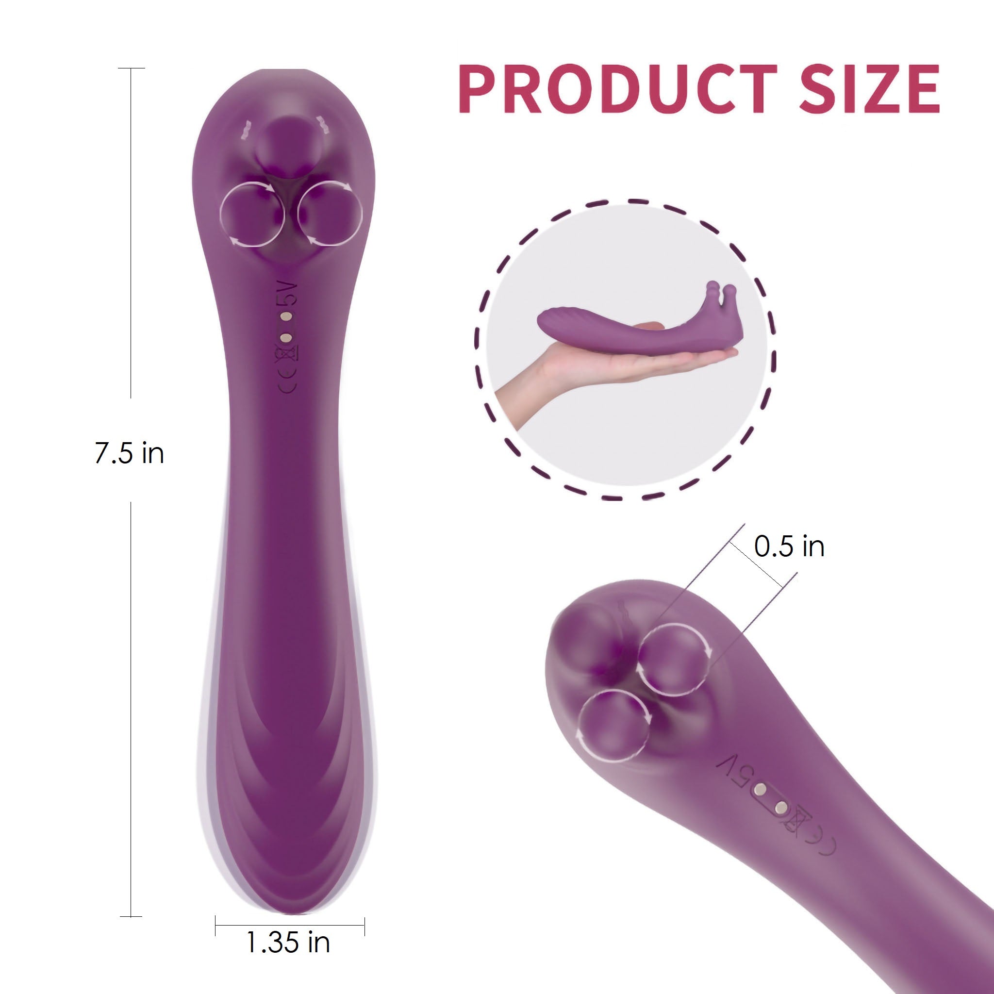 Dual End Roller Balls Stimulator Clit G-spot Massager Sex Toys for Women Couples