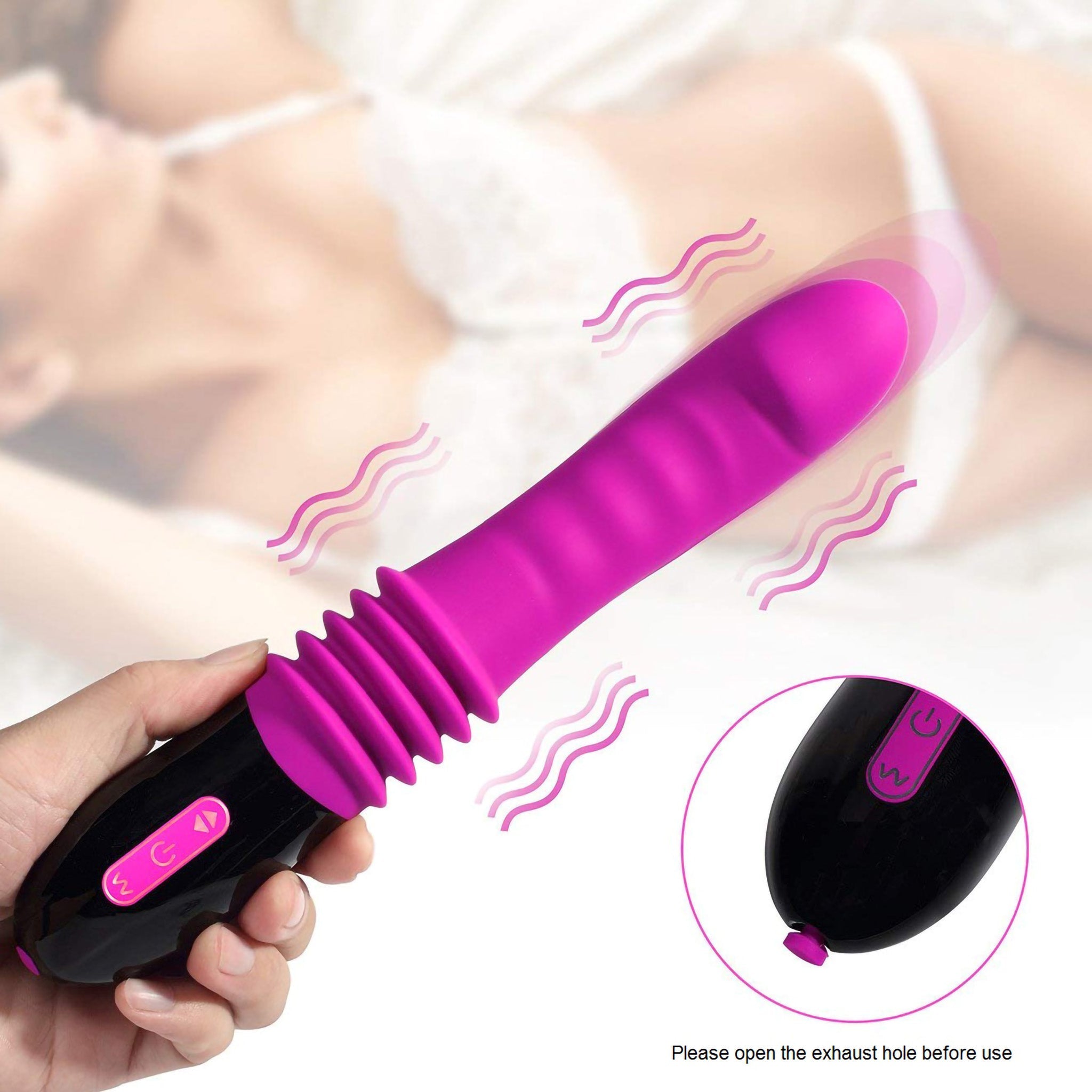 Streching Thrusting G-spot Massager Dildo Vibrator Thruster Sex Machine