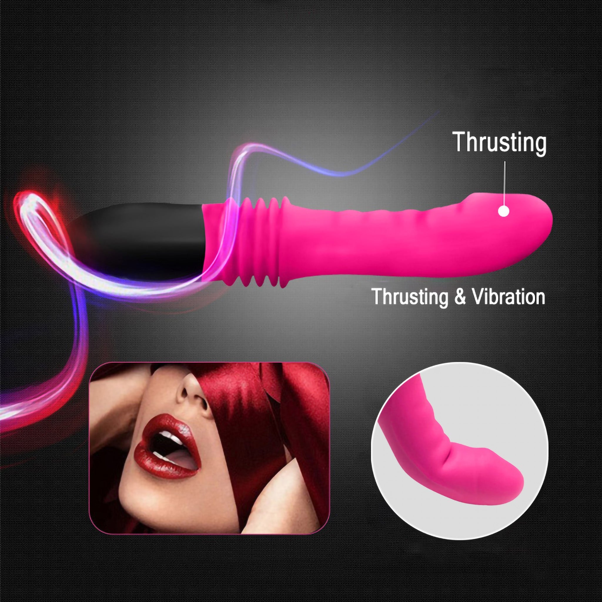 Streching Thrusting G-spot Massager Dildo Vibrator Thruster Sex Machine