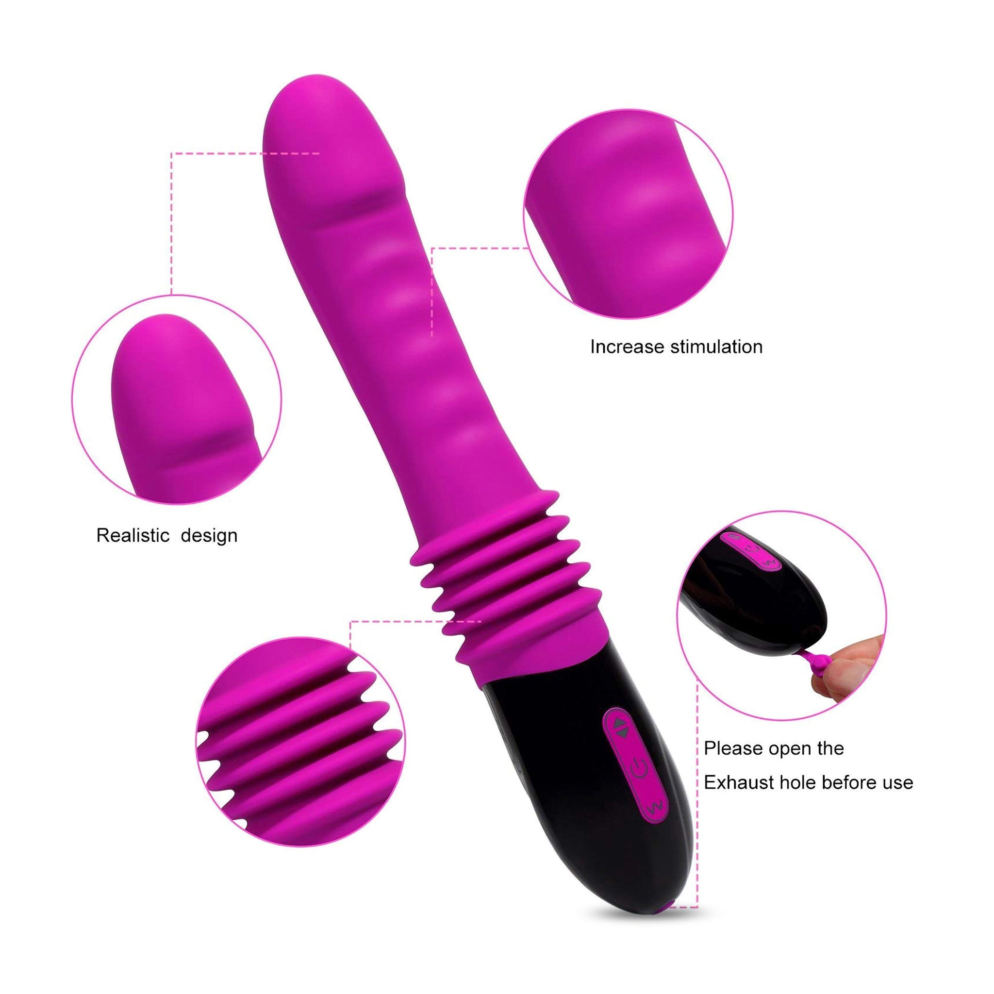 Streching Thrusting G-spot Massager Dildo Vibrator Thruster Sex Machine