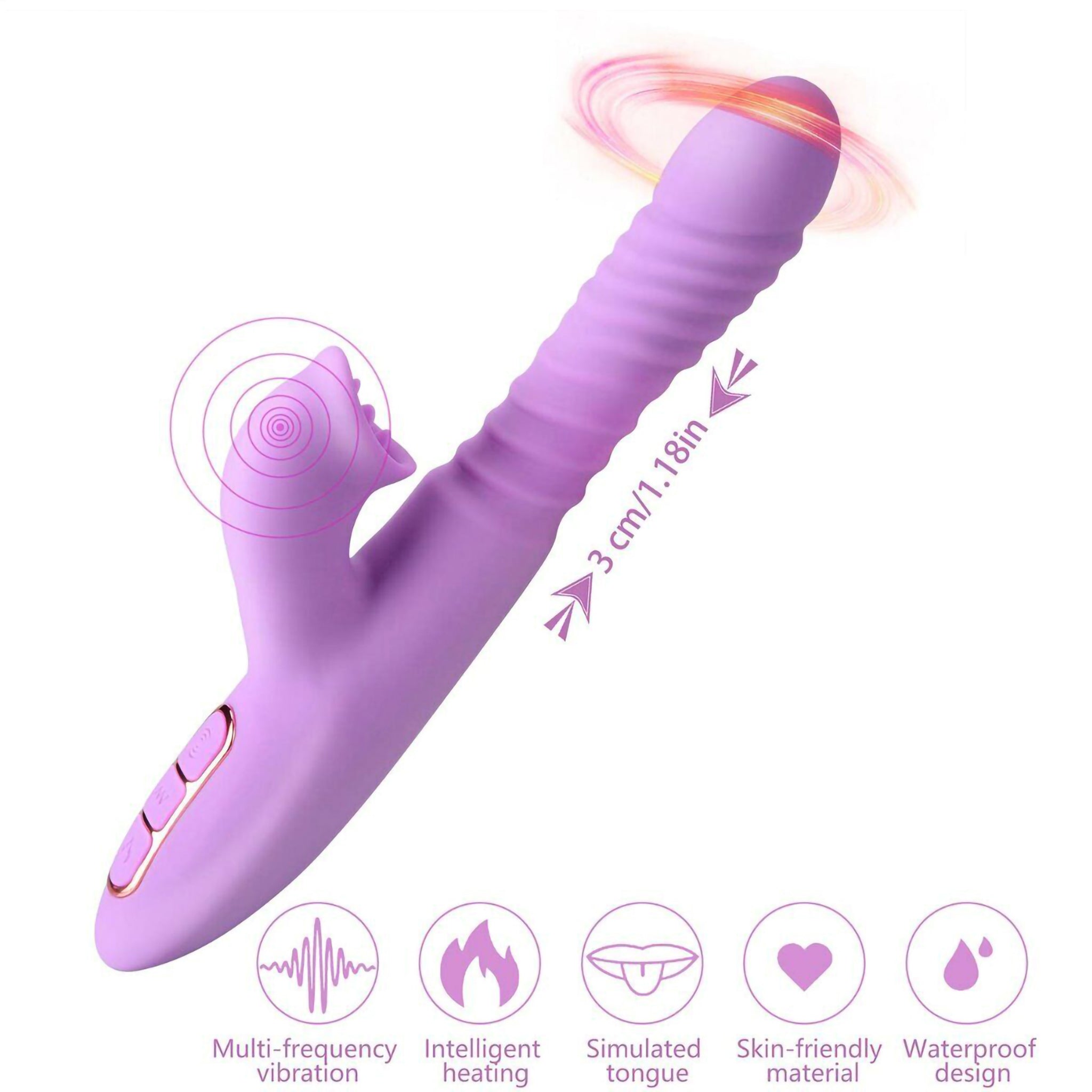 Clitoral Licking Thrusting Stroking Rabbit Vibrator Sex-toys for Women Couples