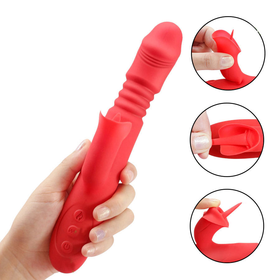 Clitoral Licking Thrusting Stroking Rabbit Vibrator Sex-toys for Women Couples