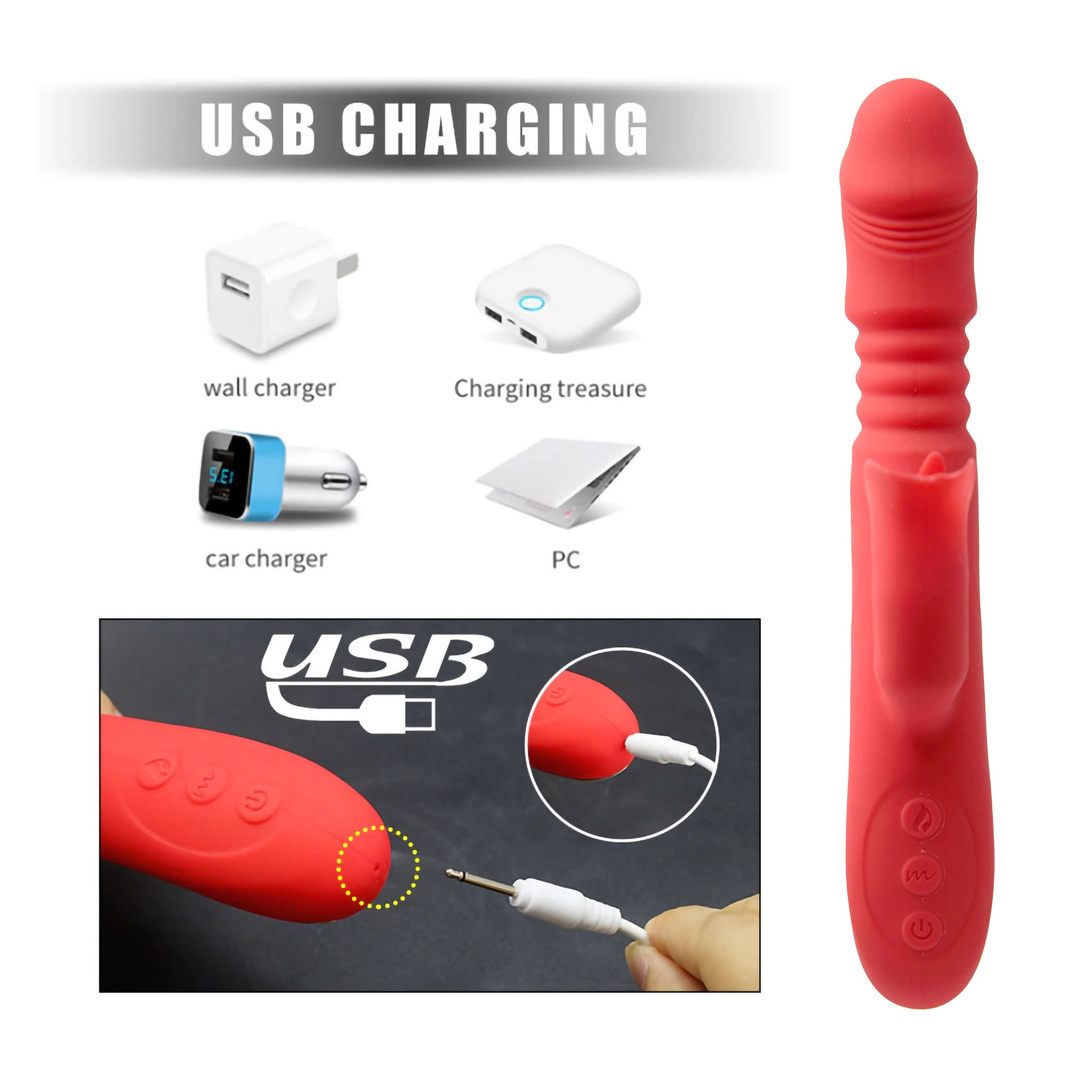 Clitoral Licking Thrusting Stroking Rabbit Vibrator Sex-toys for Women Couples