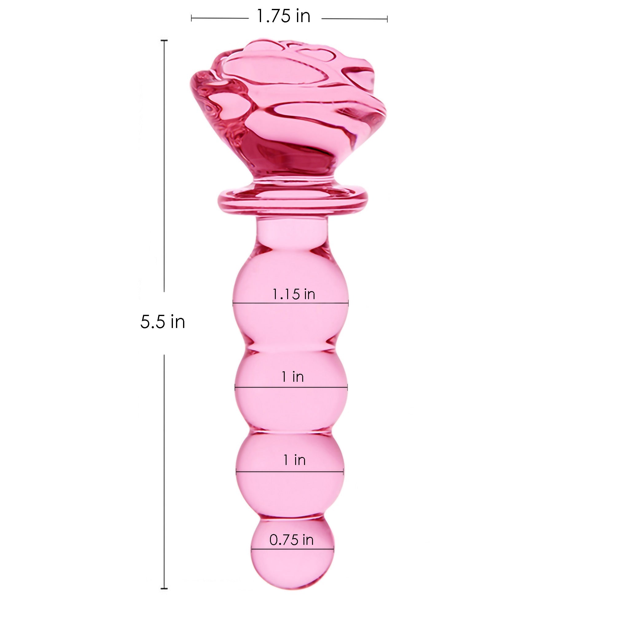 Beaded Pink Glass Anal Butt Plug Dildo Beads Anal Sex Toys for Men Women Couples