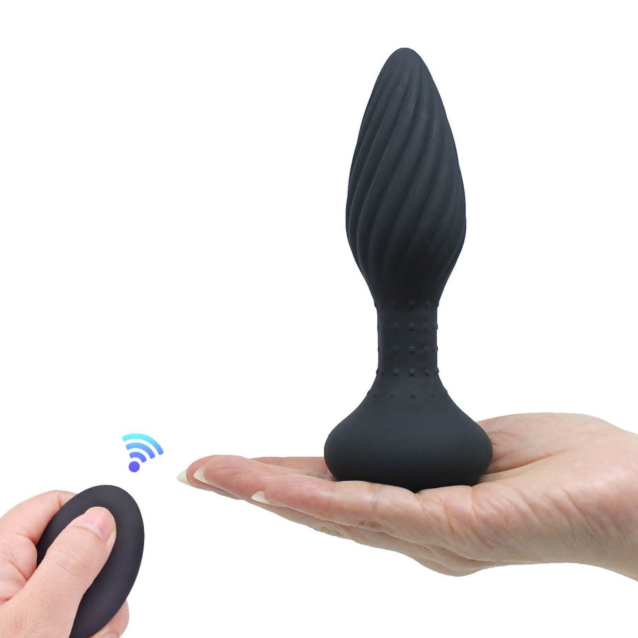 Wireless Remote Control Vibrating Rotating Beads Anal Butt Plug Vibrator Probe