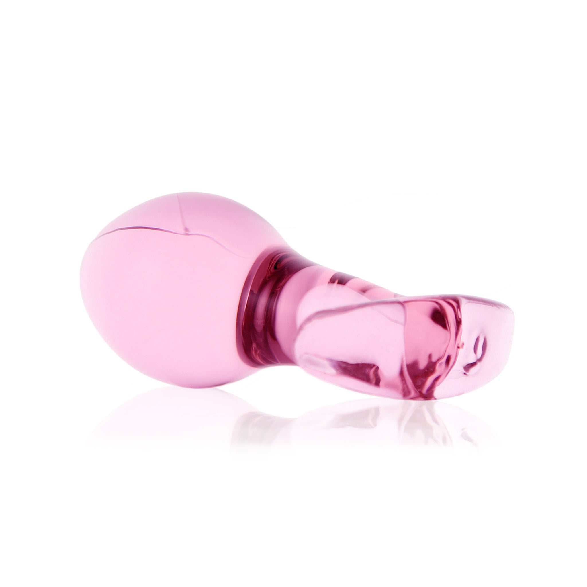 3.35" Wearable Pink Glass Anal Butt Plug Dildo Beginner Anal Trainer Sex Toys