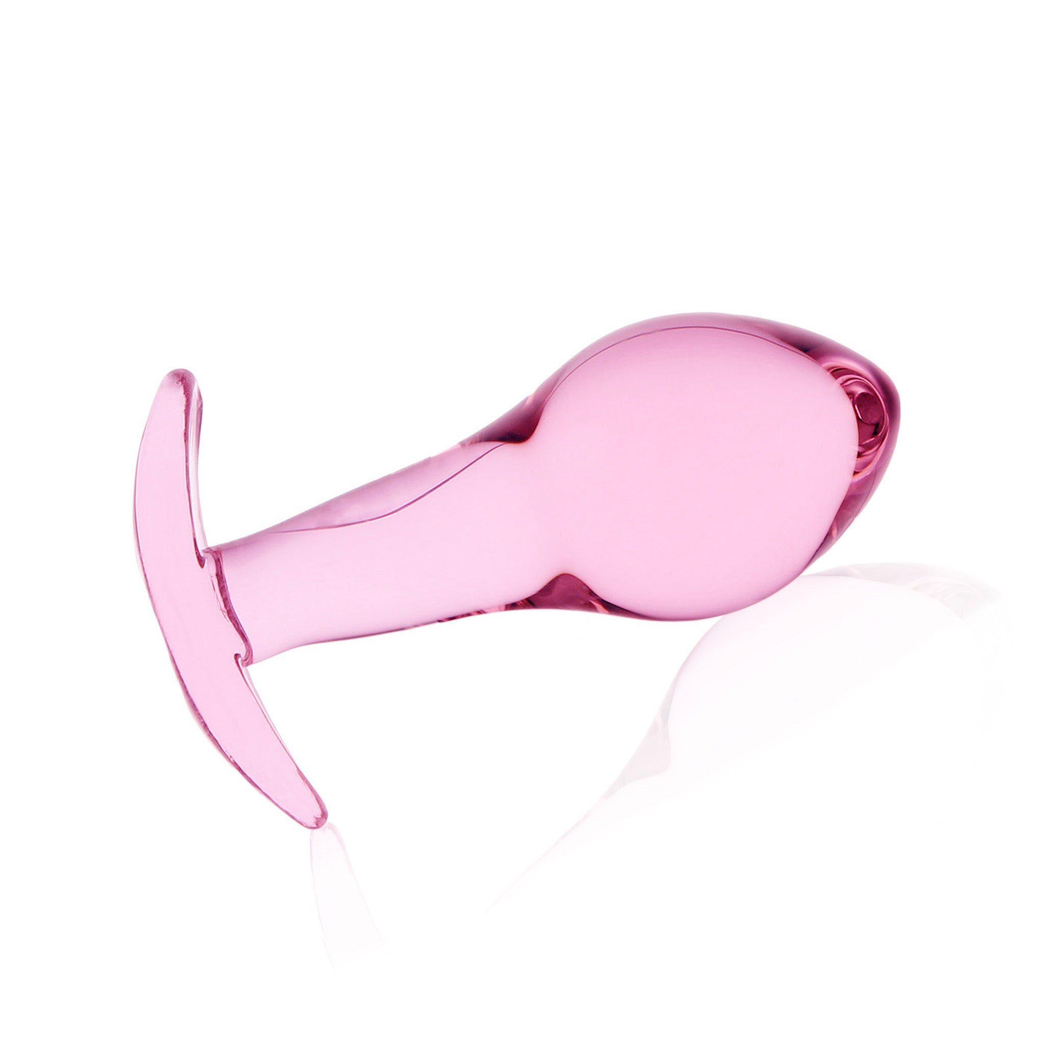 3.35" Wearable Pink Glass Anal Butt Plug Dildo Beginner Anal Trainer Sex Toys