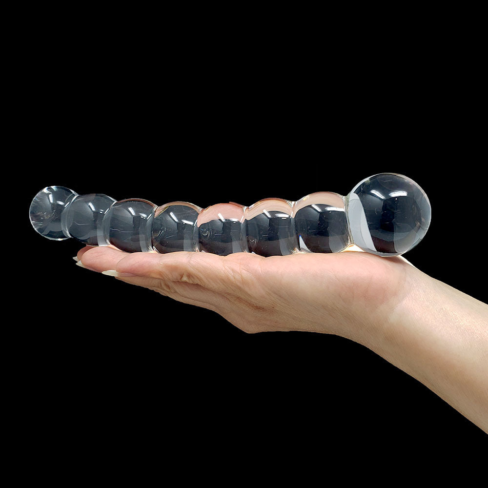 Curved Beaded Glass G Spot Anal Dildo Wand Beads Butt Plug Anal Plug Sex Toys