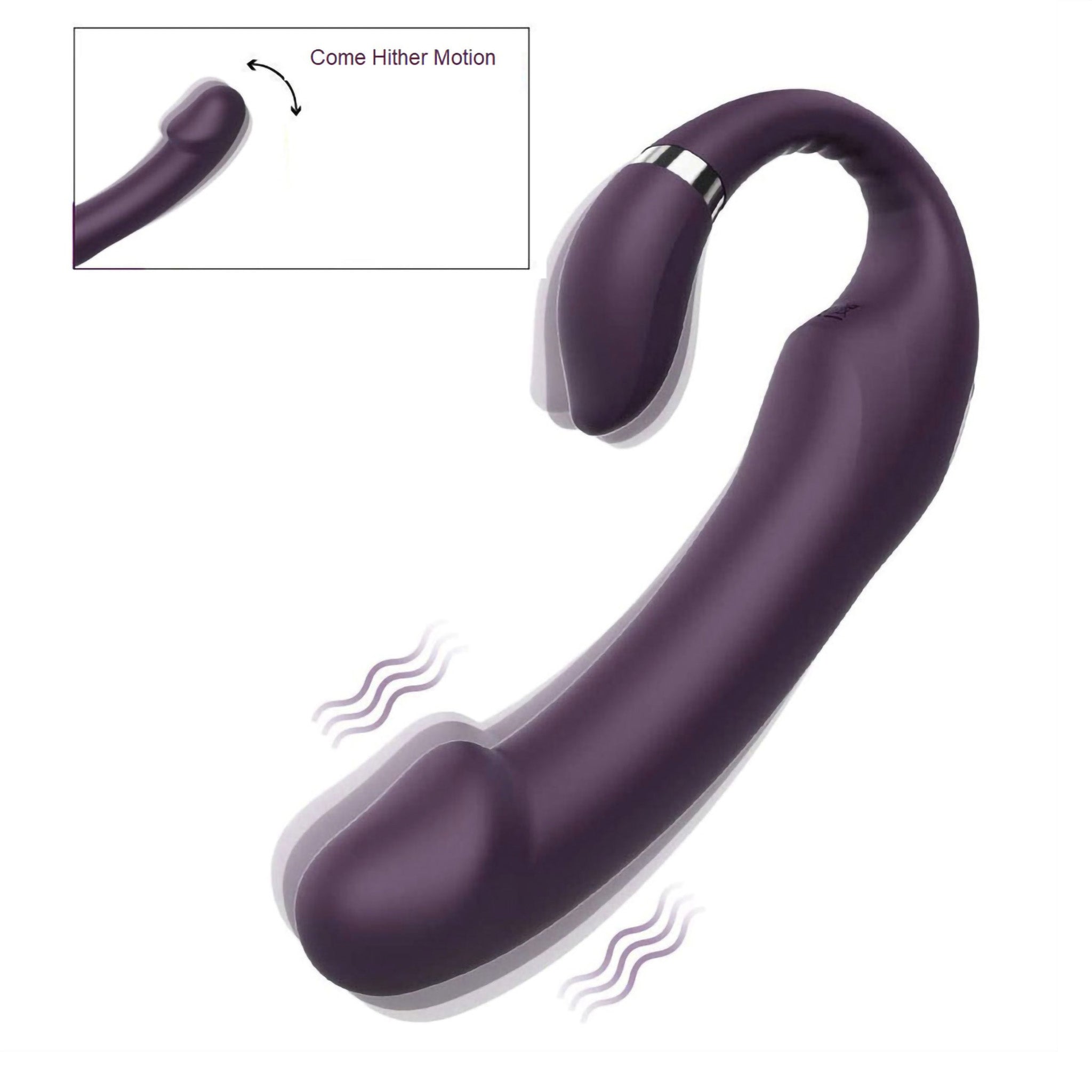 Silicone Vibrating Strapless Strap-on Clit G-spot Vibrator Double Ended Dildo