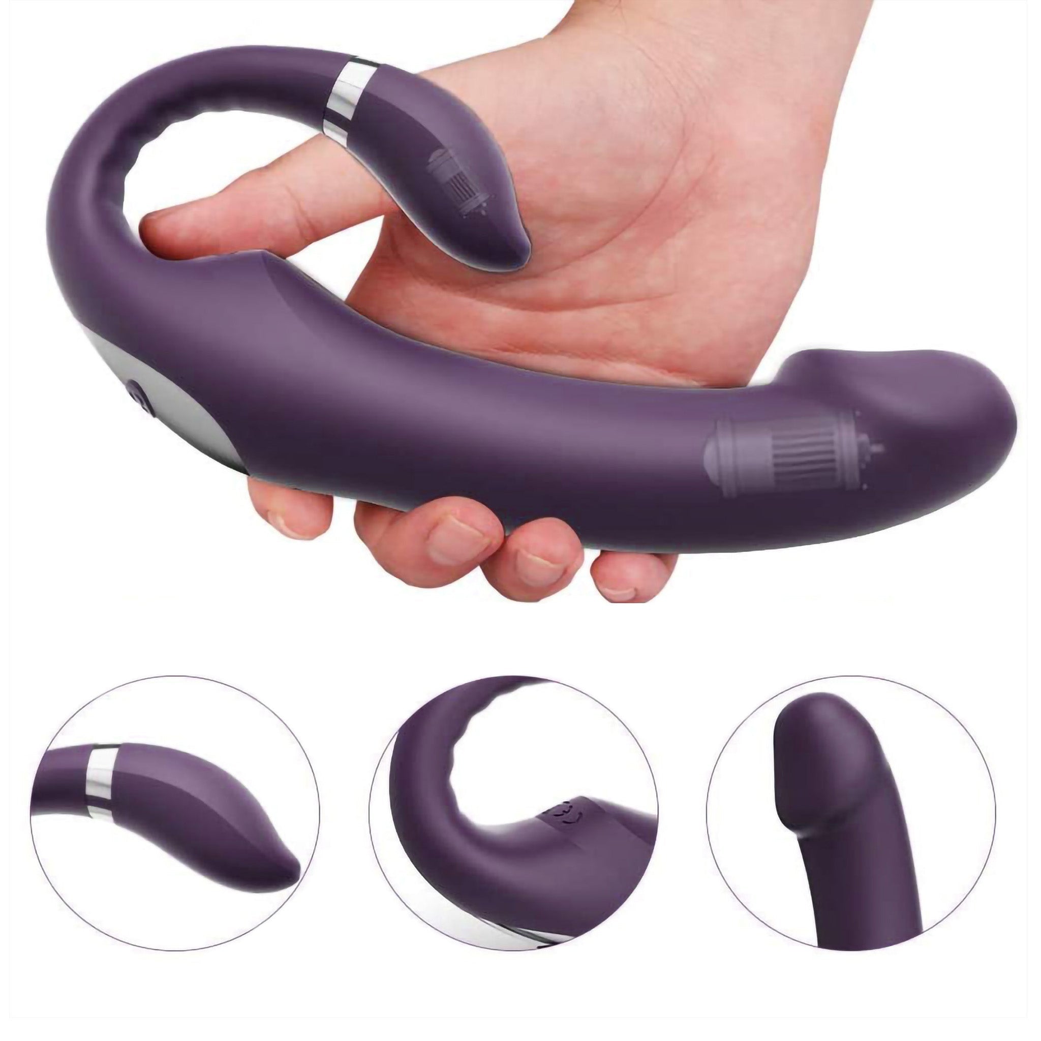 Silicone Vibrating Strapless Strap-on Clit G-spot Vibrator Double Ended Dildo