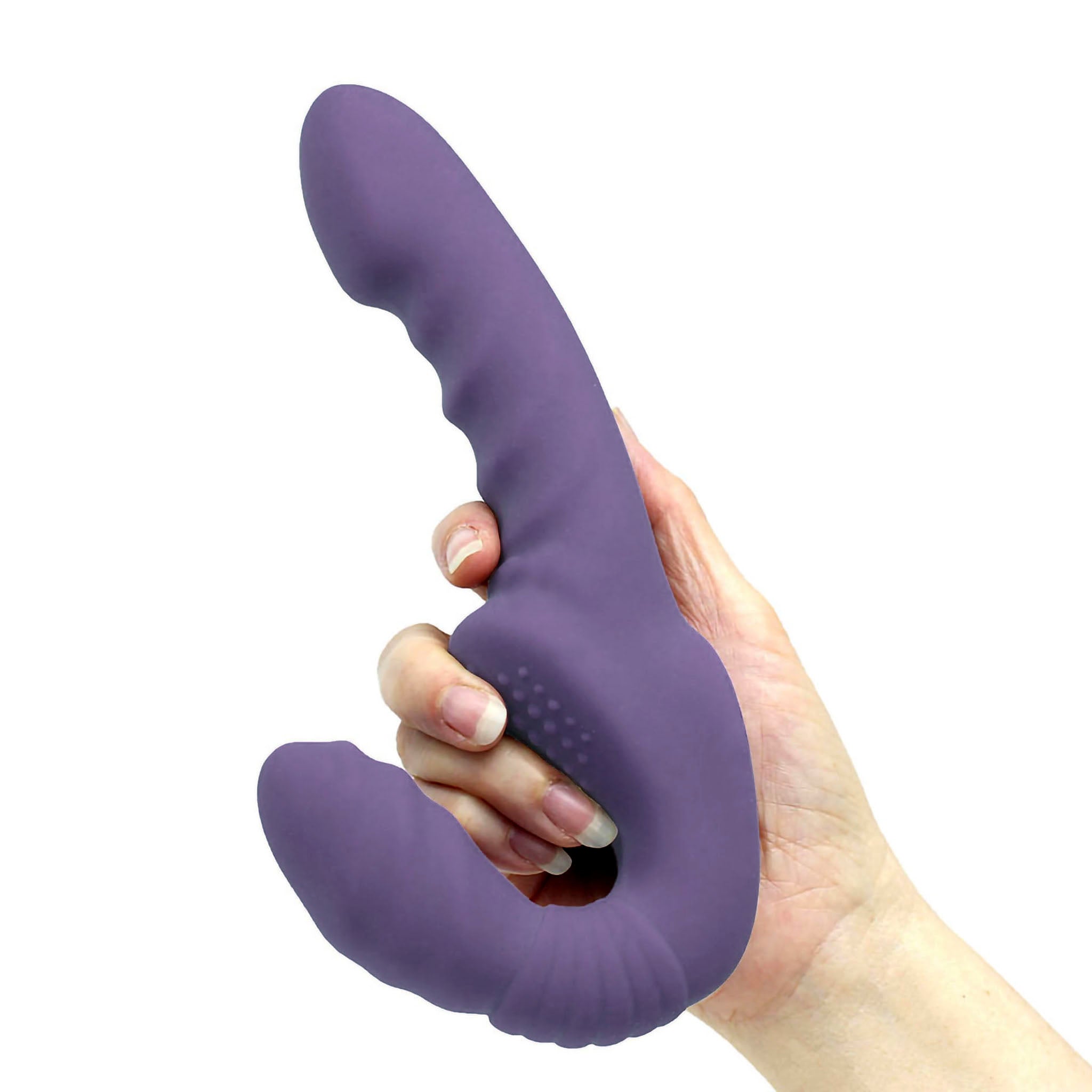 Cordless Remote Vibrating Strapless Strap-On Dildo Double Penetration Dong