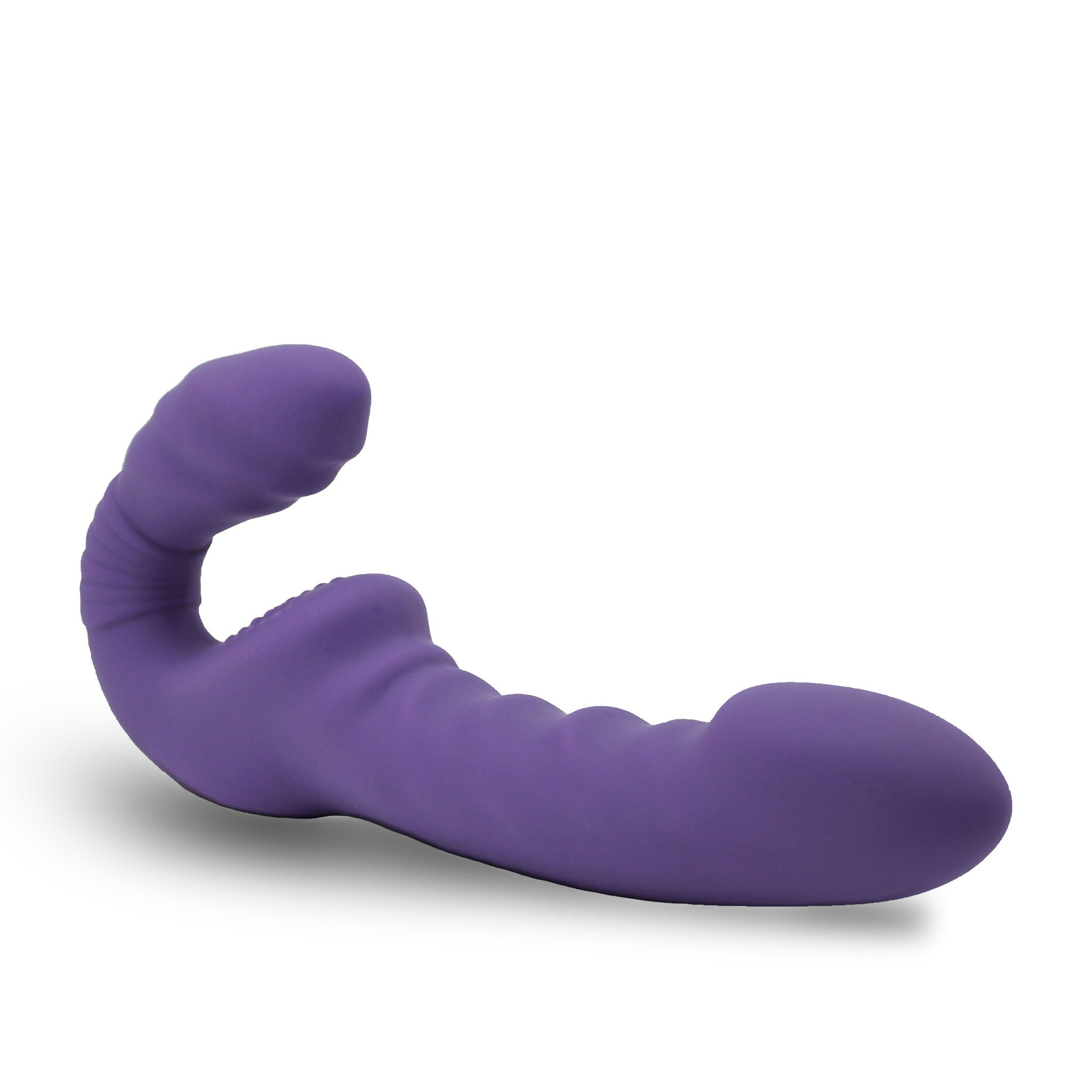 Cordless Remote Vibrating Strapless Strap-On Dildo Double Penetration Dong