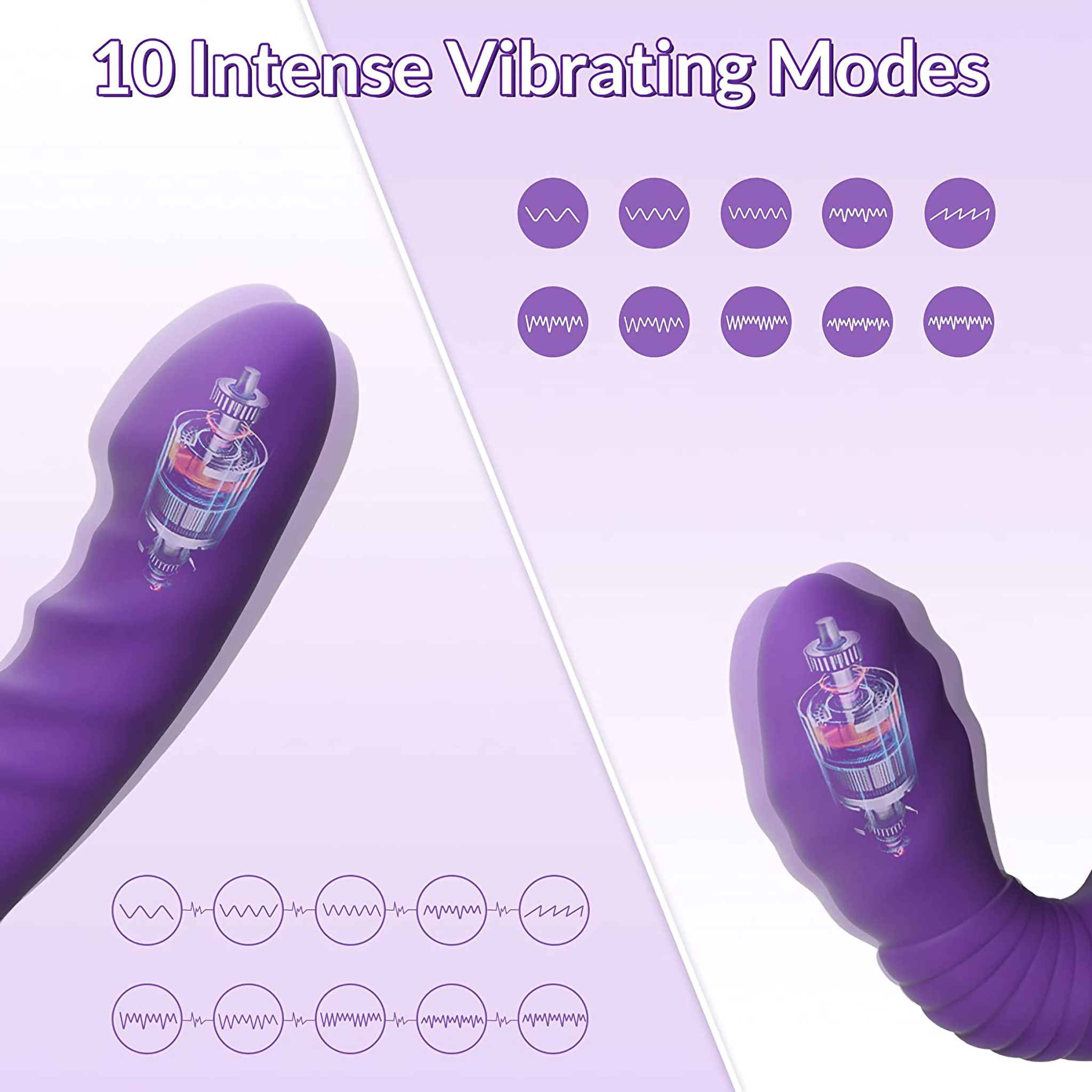 Cordless Remote Vibrating Strapless Strap-On Dildo Double Penetration Dong