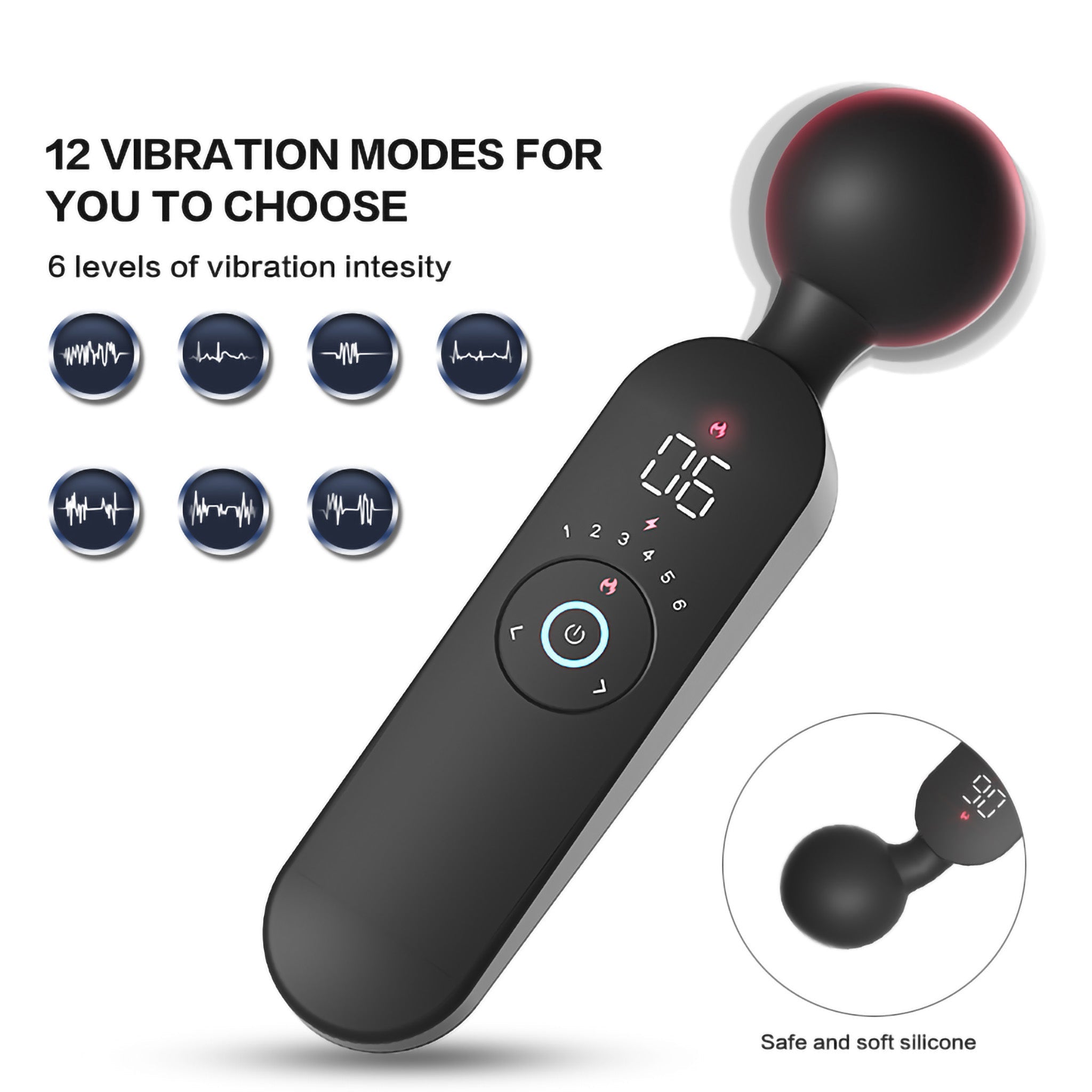 Super Powerful Rechargeable Wand Massager Vibrator Stimulator Sex Toy for Women