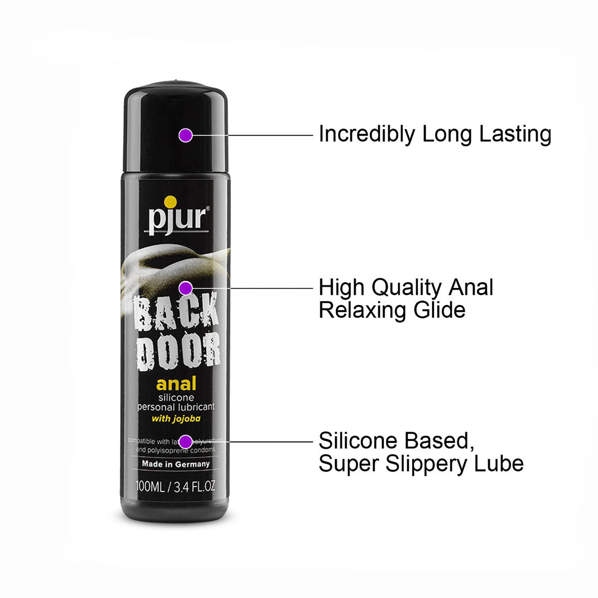 Pjur Back Door Relaxing Anal Glide Silicone Personal Lubricant Lube 3.4 oz