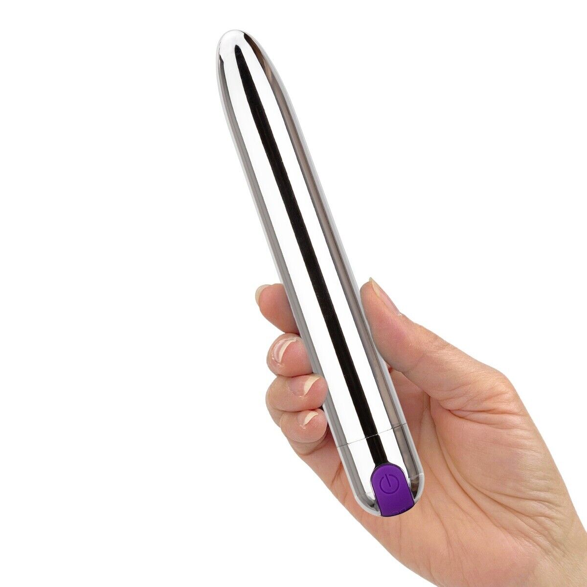 Rechargeable Silver Clitoral G Spot Anal Vibrator Female Massager Sex Toy