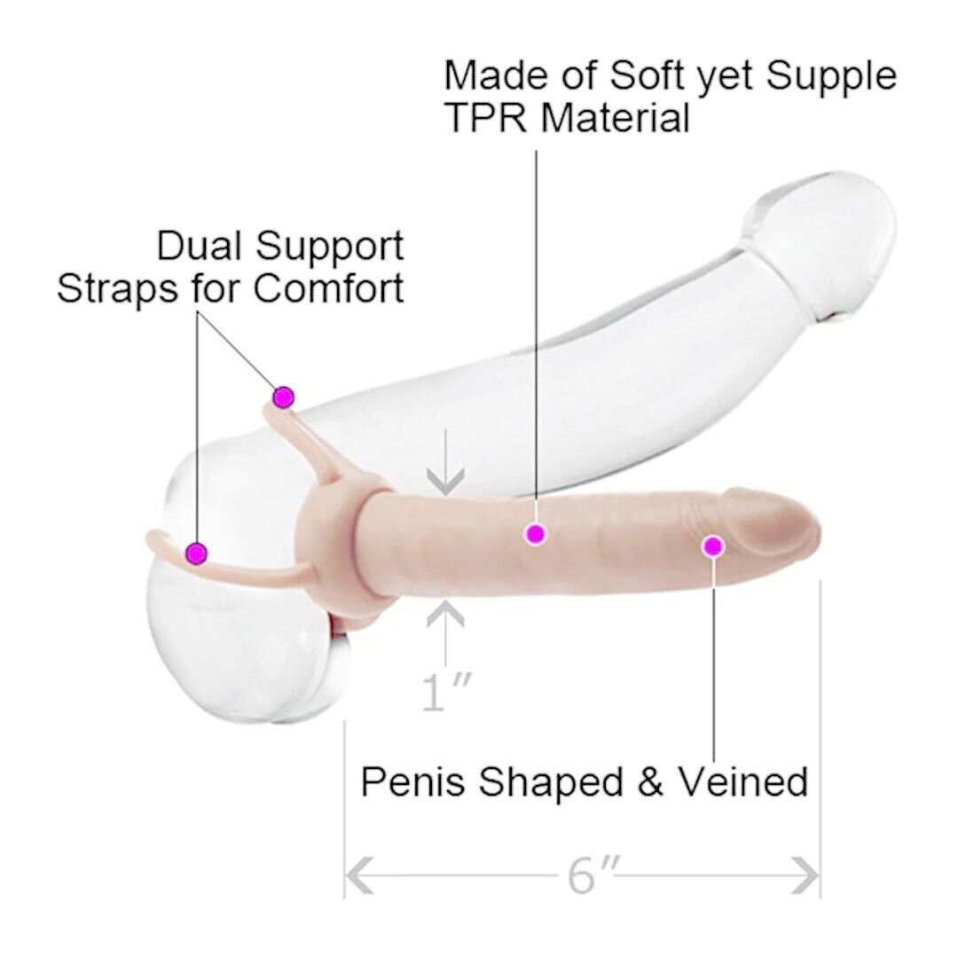 Accomodator Double Penetration Dual Penetrator Cock Ring DP Anal Sex Dildo Dong