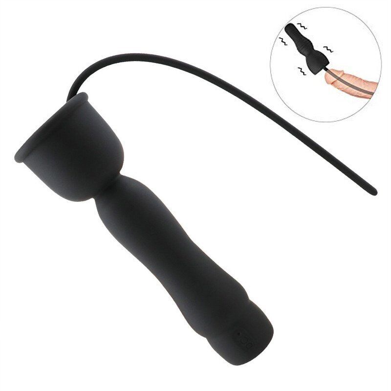 Rechargeable Vibrating Penis Plug Stimulator Male Sex Toy