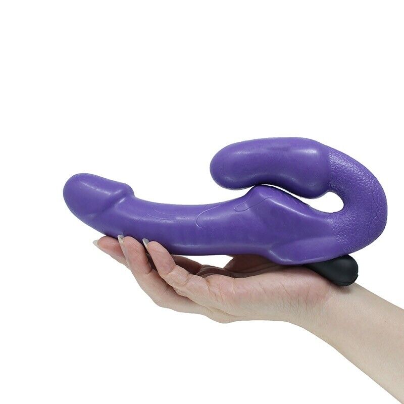 Vibrating Strapless Strap On Dildo Vibrator Double Penetration Ended Dong