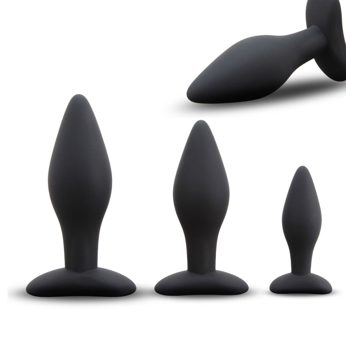 3 Piece Silicone Anal Trainer Training Set Anal Butt Plug Sex Toys for Men Women