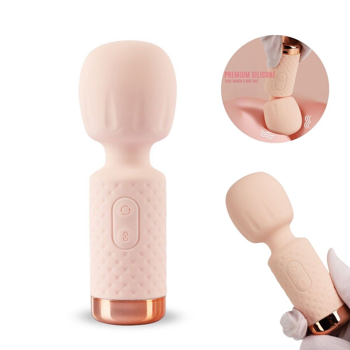 10 Function Mini Silicone Female Body Massager Wand Pocket Travel Vibrator