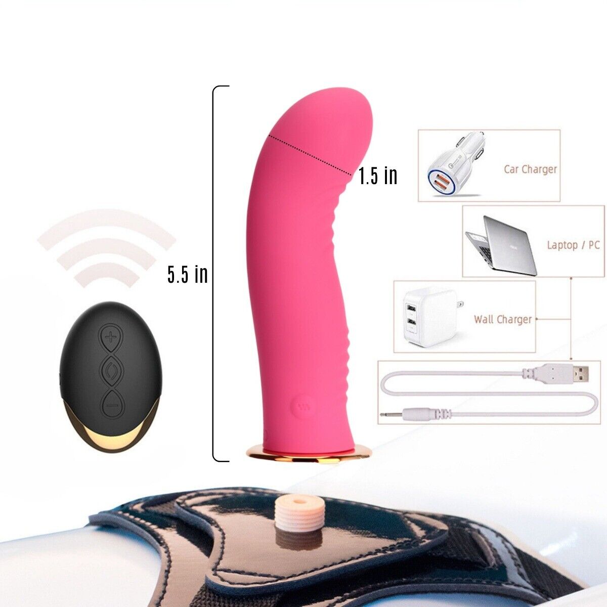 Strap On Harness Vibrating Silicone G-spot Anal Dildo Vibrator Pegging Sex Toys