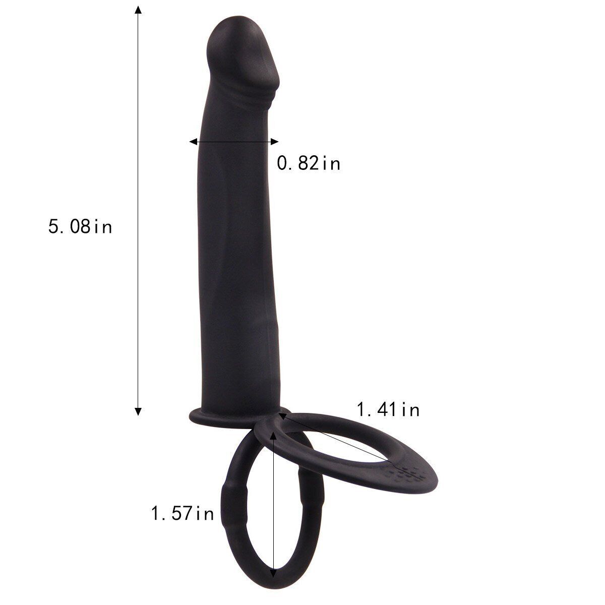 Dual Double Penetrator Penetration Vibrating Penis Cock Ring DP Anal Sex Dildo