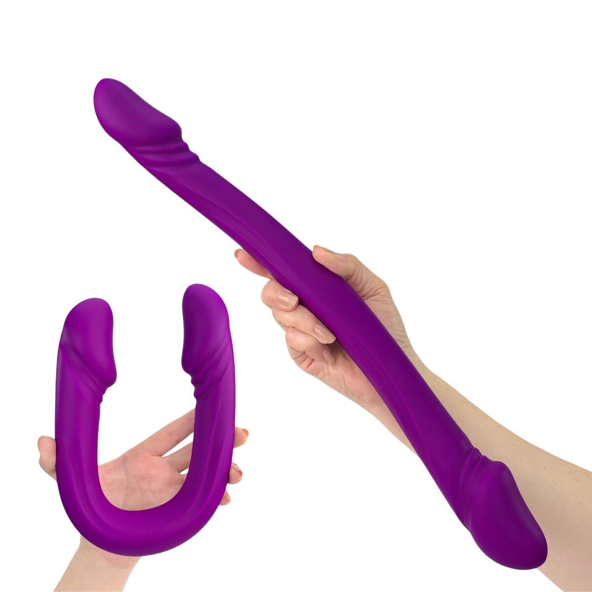 Silicone Double Penetration Ended Dildo Stimulator DP Vaginal Anal Sex Dong Cock