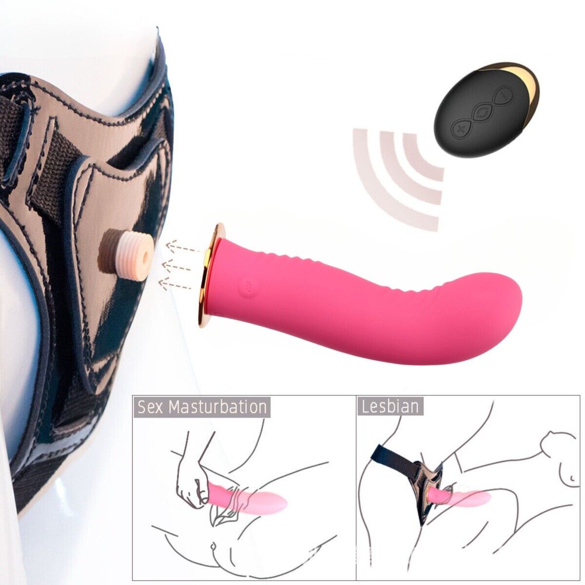 Strap On Harness Vibrating Silicone G-spot Anal Dildo Vibrator Pegging Sex Toys