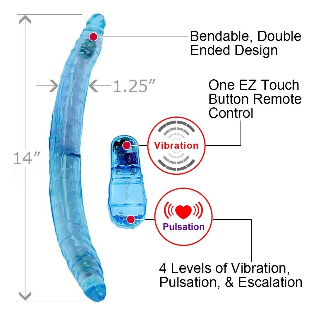 Flexible Bendable Vibrating Double Ended Dildo Vibrator Vaginal Anal DP Sex Dong