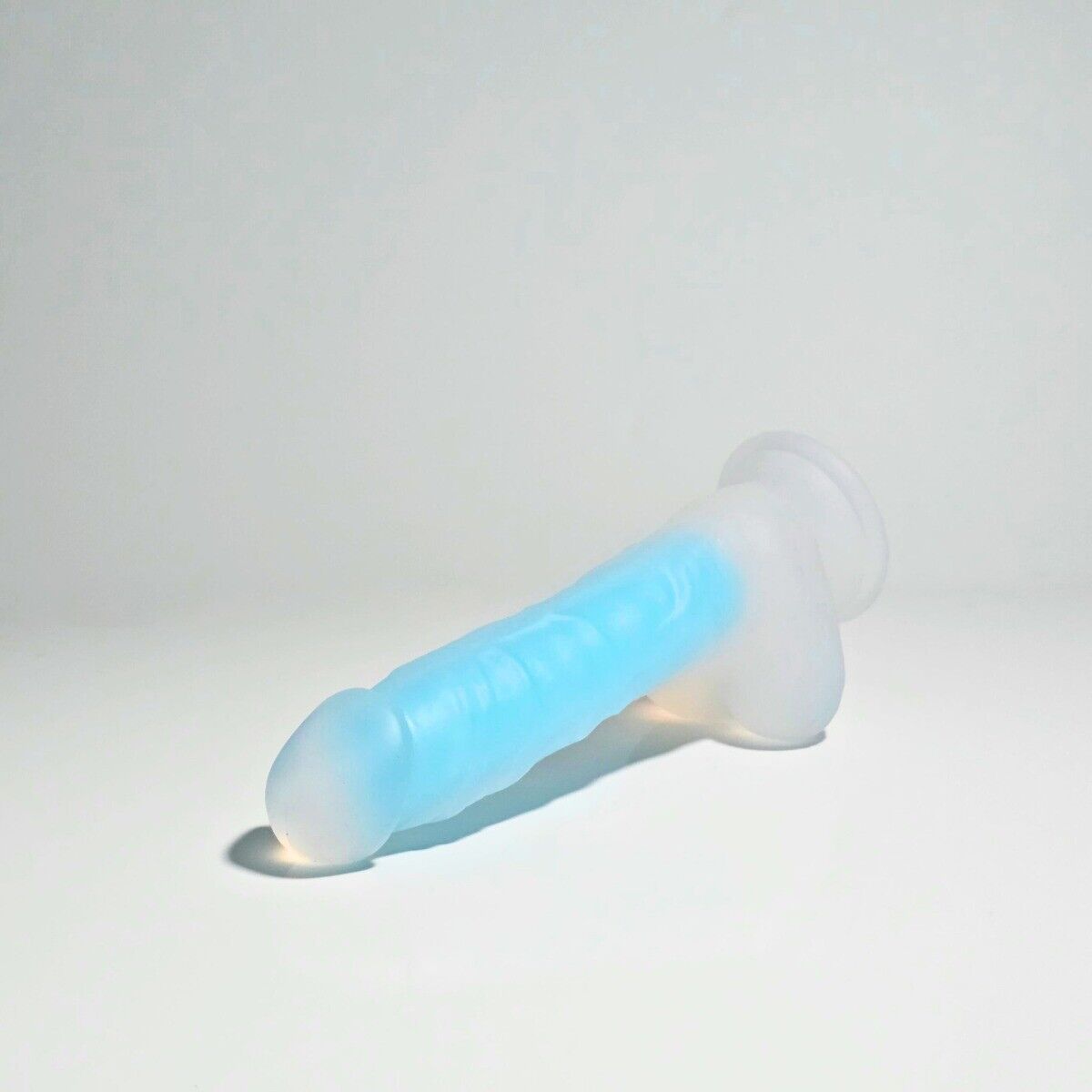 Glow in the Dark 8" Silicone Realistic Dual Density G-spot Anal Dildo Cock Balls