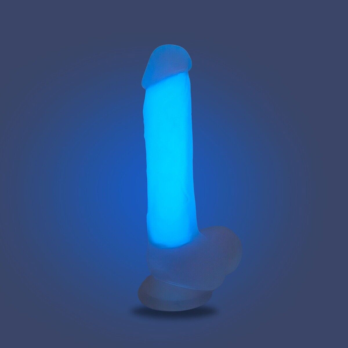 Glow in the Dark 8" Silicone Realistic Dual Density G-spot Anal Dildo Cock Balls