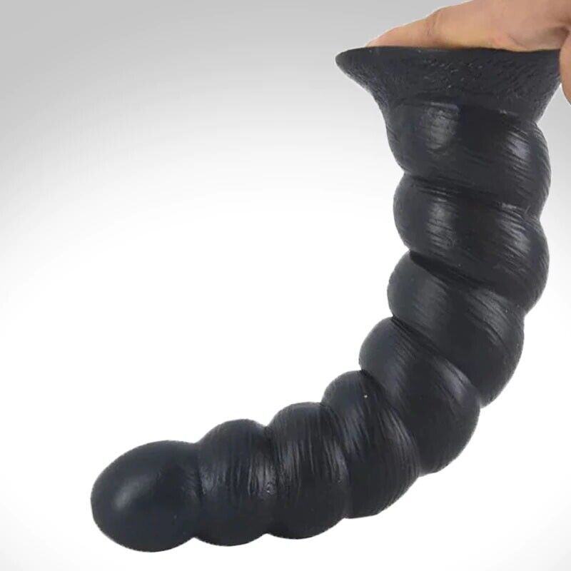 10" Large Ribbed Anal Dildo Butt Plug Anal Stretcher Dilator Expending Sex Toys