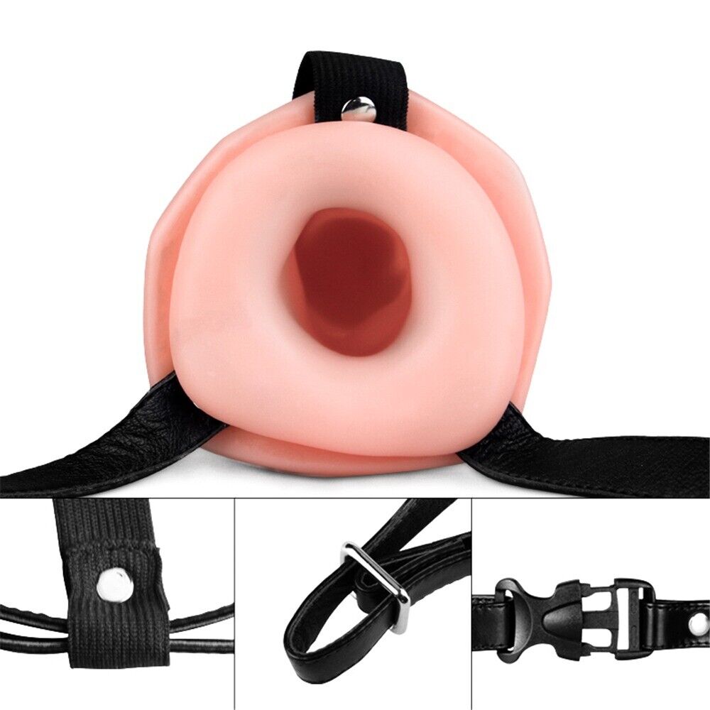 Unisex Hollow Male Strap-on Dildo Penis Extension Sex Toys For Men Couples